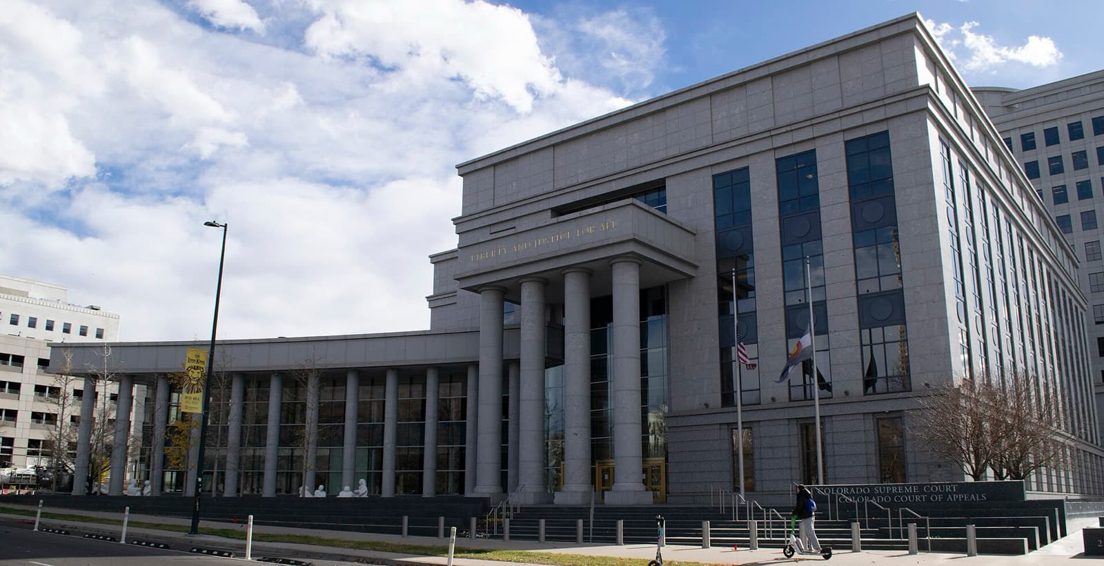 The Ralph L. Carr Colorado Judicial Center, home of the Colorado Supreme Court, in Denver